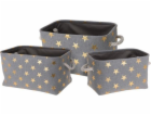 Úložné koše Home Styling Collection STARS, 3 velikosti, šedé