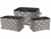 Úložné koše Home Styling Collection STARS, 3 velikosti, šedé