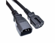 Akyga Kabel napájecí 250V/10A, CU IEC C14 / C15, měď, černá pro UPS/server 1 m