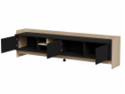 Cama RTV PORTO 3D skříňka 190x38x50 dub/černá