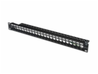 Digitus Neosazený Patch Panel, 24 port, stíněný, 1U, černý