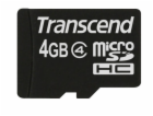 TRANSCEND MicroSDHC karta 4GB Class 4, bez adaptéru