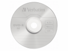 1x100 Verbatim DVD-R 4,7GB 16x Speed, matny stribrna