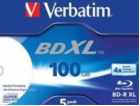 1x5 Verbatim BD-R Blu-Ray 100GB 4x Speed wide printable JC