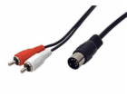 Kabel audio DIN5pin(M) -> 2x cinch (M) , 1,5m