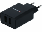 Swissten Síťový Adaptér Smart Ic 2X Usb 2,1A Power Černý