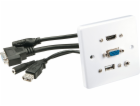 Čelní panel zásuvky HDMI + VGA + jack3,5mm + USB plast, bílé