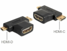 Delock adaptér HDMI-A samice > HDMI-C + HDMI-D samec