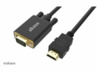 AKASA kabel HDMI na VGA, pozlacené konektory, 2m