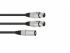 Kabel AC-18 XLR samec - 2x XLR samice, 0,5 m