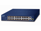 Planet FGSD-2621P PoE switch, 24x100M + 1x1Gb RJ45 + 1xSF...