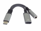 PremiumCord Redukce USB-C /3,5mm jack s DAC chipem + USB-...