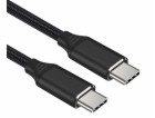 PREMIUMCORD Kabel USB-C M/M, 240W 480Mbps černý bavlněný ...