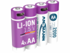 1x4 Ansmann Lithium Akku Mignon AA 1800mAh + Ladekabel 13...