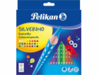 Pastelky Pelikan Silverino, trojúhelníkové, 24 barev