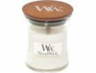 Svíčka oválná váza WoodWick, Bílý teak, 85 g