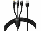 USB kabel 3v1 Baseus Flash Series, USB-C + micro USB + Li...