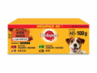 PEDIGREE Adult mix příchutí - Mokré krmivo pro psy - 40x100g