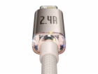 Kabel USB do iP Baseus Crystal Shine, 2.4A, 2m (różowy)