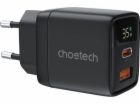 Wall charger GAN3 USB-A+C PD35W Choetech PD6052 (black)