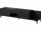 RTV cabinet MARMO 2D1S1K 195x40x47.5 cm black matt/marble...