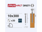 Vruty do dřeva Haushalt, DIN571, 10,0 x 300 mm, ZN, 30 ks.