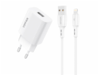 Síťová nabíječka VFAN E01, 1x USB, 2,4A + kabel Lightning...