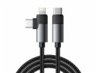 Cable USB Essager EXCTTL-WL0G-P USB-C to lightning+USB-C ...