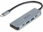 DICOTA USB-C 5-v-1 Video Hub 4K PD 100W, dokovací stanice