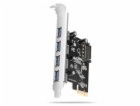 AXAGON PCEU-430RS, PCIe řadič, 4x USB 5Gbps port, SATA na...