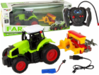 Zemědělský traktor LeanToys s lisem R/C 1:16 zelený