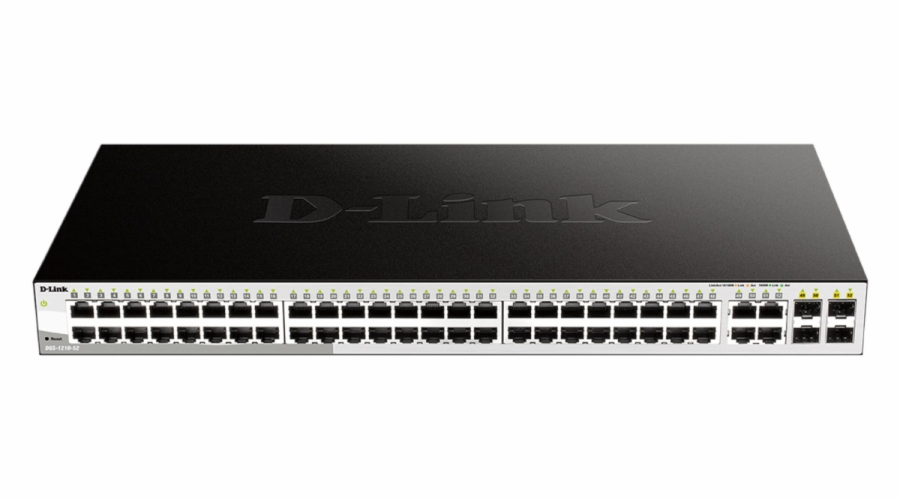 D-Link DGS-1210-52 D-Link DGS-1210-52 L2/L3 Smart+ switch, 48x GbE, 4x RJ45/SFP, fanless