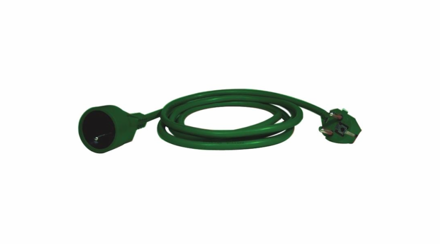 Prodlužovací kabel 5m / 1 zásuvka / zelený / PVC / 1mm2