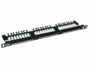 Solarix SX24HD-5E-UTP-BK 19" Patch panel Solarix 24xRJ45 CAT5E UTP 0,5U černý