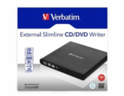 Verbatim 98938 VERBATIM CD/DVD vypalovačka/ externí/ USB 2.0/ SW Nero Burning Essentials/ podpora M-DISC/ Slimline/ černá