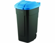 CURVER WASTE BIN BLACK 110L /LID BLUE