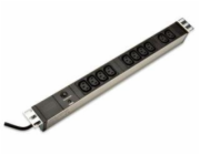 Digitus DN-95404 DIGITUS 19" PDU, 1U hliník, C14 -> 10x C13, 10A, jistič