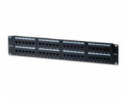 Digitus CAT 5e Patch Panel, nestíněný, 48 portů RJ45 8P8C, LSA, 2U, stojanový držák, černý, 482x44x109mm