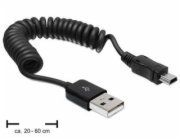 Delock kabel USB 2.0 A samec > USB mini samec, kroucený kabel