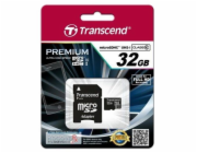 Transcend 32GB microSDHC UHS-I (Class 10) paměťová karta (s adaptérem)