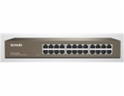 Tenda TEG1024D 24x Gigabit Switch, Fanless-bez ventilátorů, Rackmount, ochrana proti přepětí