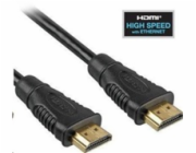 PremiumCord HDMI High Speed + Ethernet kabel, zlacené konektory, 1.5m