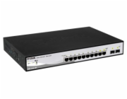 D-Link DGS-1210-10MP D-Link DGS-1210-10MP 10-port Gigabit Smart+ PoE Switch, 8x GbE PoE+, 2x SFP, PoE 130W, fanless