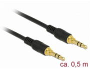 Delock Kabel Stereo Jack 3,5 mm 3 pin samec > samec 0,5 m černá