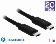 Delock Thunderbolt™ 3 (20 Gb/s) USB-C™ kabel samec > samec pasivní 1,0 m 5 A černý