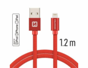 Swissten Datový Kabel Textile Usb / Lightning Mfi 1,2 M Červený