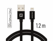 Swissten Datový Kabel Textile Usb / Lightning Mfi 1,2 M Černý