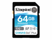 Kingston SDXC karta 64GB Canvas Go! Plus, R:170/W:90MB/s, Class 10, UHS-I, U3, V30