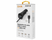 Aligator nab. do auta USB-C s USB 2,4A černá