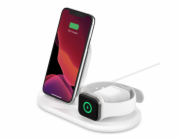 Belkin 3-in-1 wirel. nabijecka pro Apple Watch/iPhone, bila